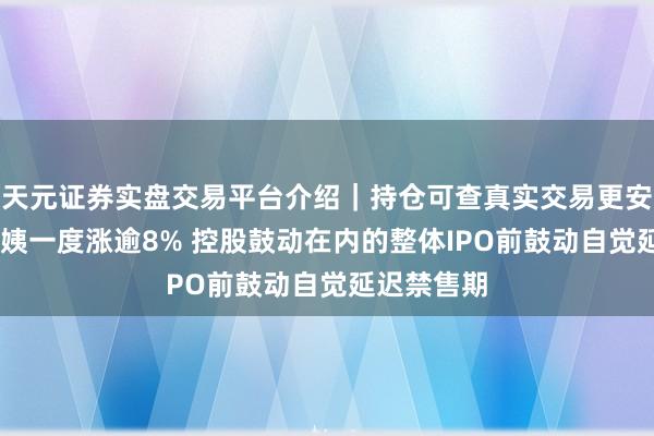 天元证券实盘交易平台介绍｜持仓可查真实交易更安全 沪上大姨一度涨逾8% 控股鼓动在内的整体IPO前鼓动自觉延迟禁售期